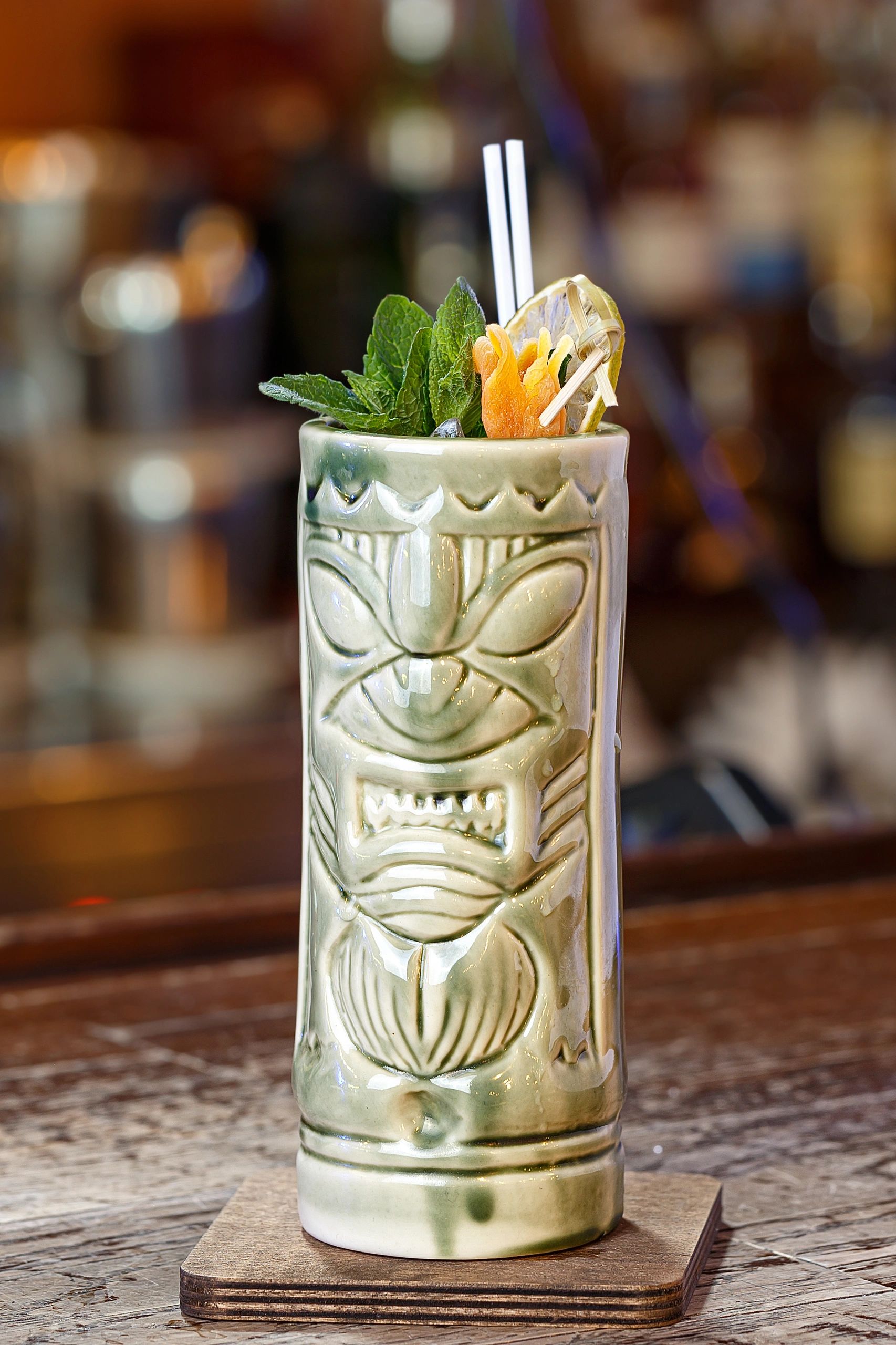 tiki mugs and glassware tropical bar