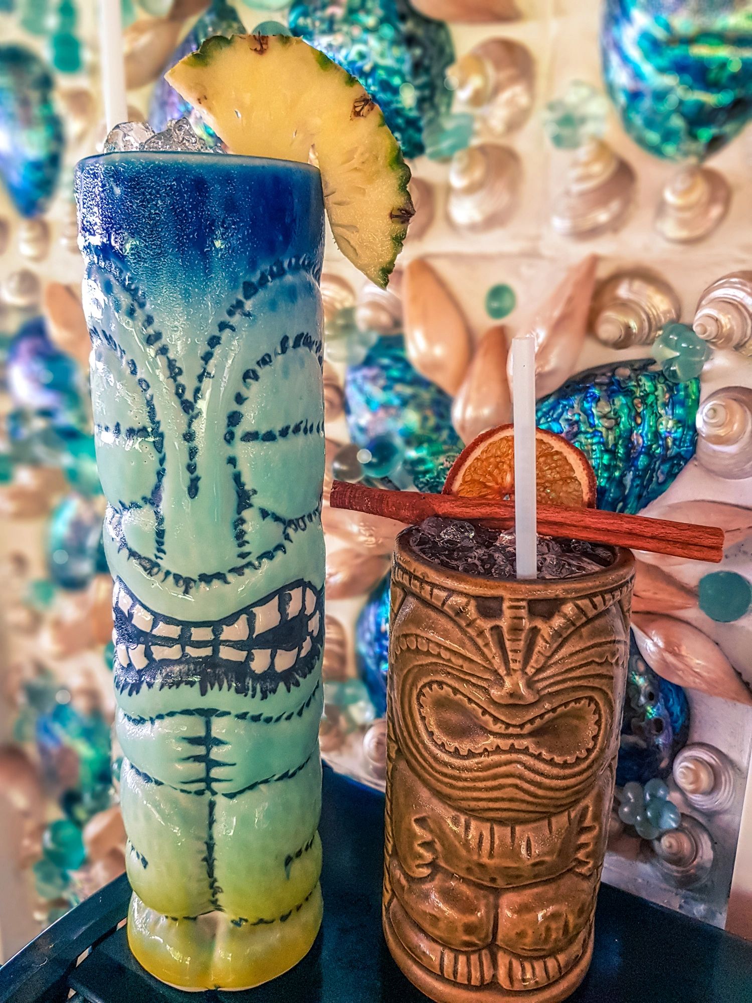 tiki bar drinks tropical cocktails vintage glassware
