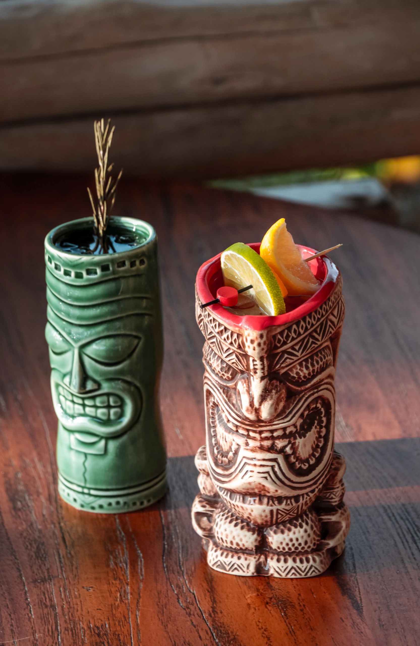 tiki bar drinks tropical cocktails vintage glassware