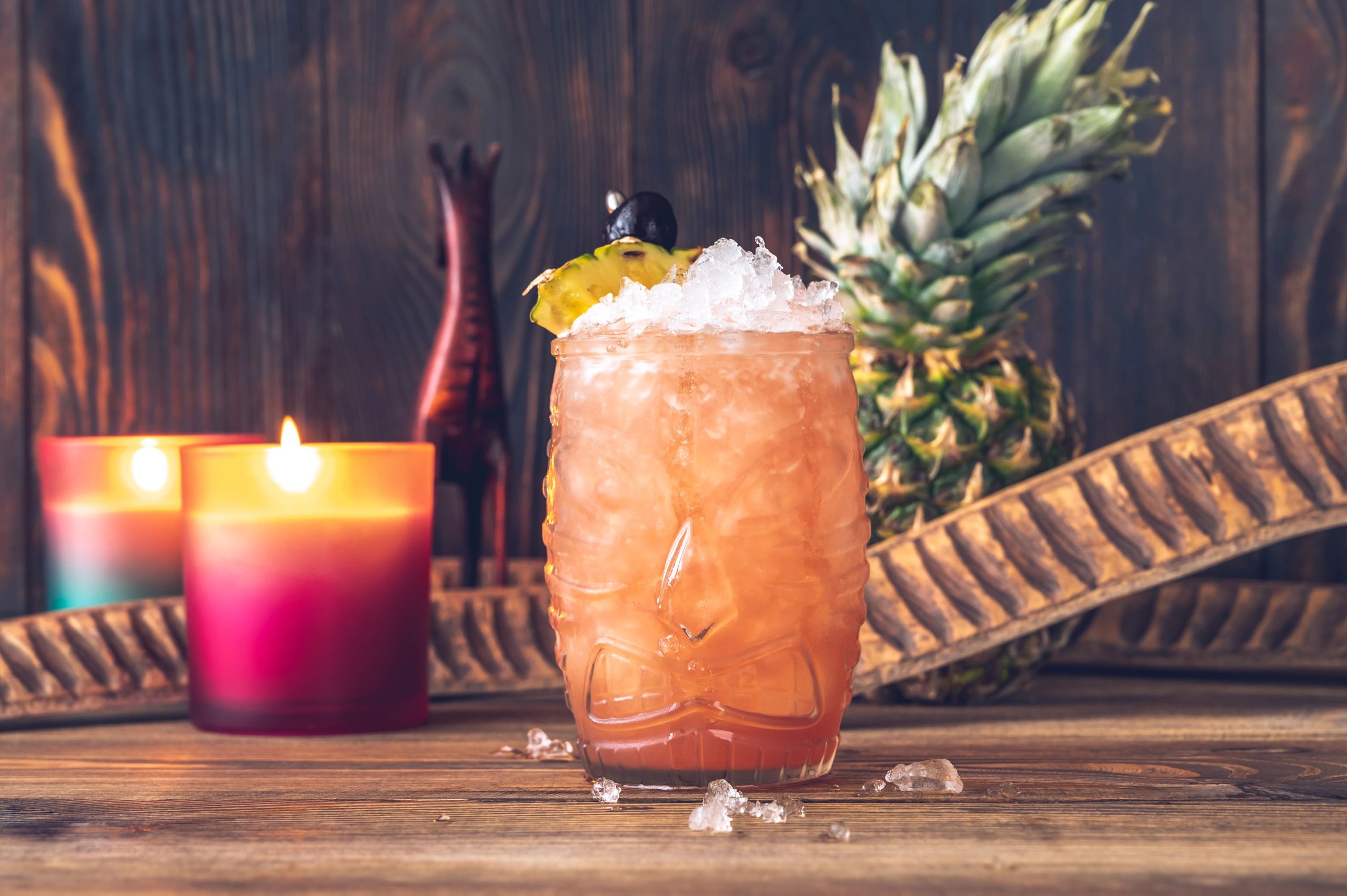 tiki bar drinks tropical cocktails vintage glassware